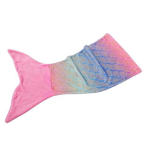 Softan Kids Mermaid Tail Blanket,Plush Soft Flannel Fleece All Seasons Sleeping Blanket Bag,Plain Fish Scale Design Snuggle Blanket,Best Gifts for Girls,17/×39